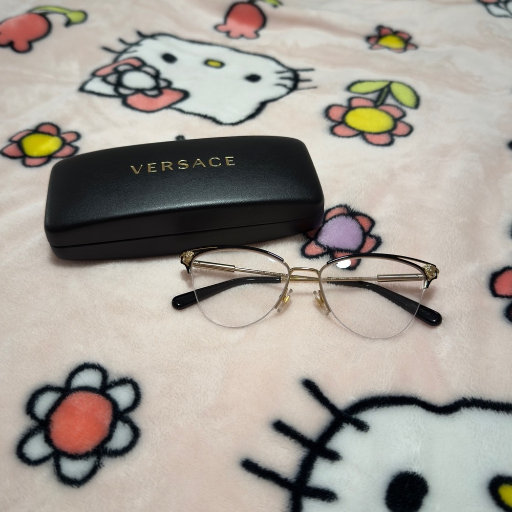 Versace Black and Gold Eyeglasses VE1280